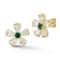 Rachel Zoe Green and White CZ Flower Stud Earrings in 14K Gold Over
Sterling Silver