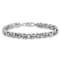 Rhodium Over Sterling Silver 7.5mm Hollow Byzantine 8 Inch Bracelet