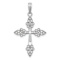 Rhodium Over 14k White Gold Filigree Cross Pendant