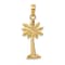 14k Yellow Gold Polished and Textured 2D Palmetto Palm Tree Pendant