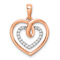 14K Two-tone Gold  Diamond Heart Pendant