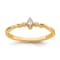 14K Yellow Gold Petite Beaded Edge Marquise Diamond Ring 0.09ctw