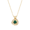 Green Synthetic Quartz 18k Yellow Gold Over Sterling Silver Love Knot
Pendant With Chain