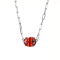 Red Cubic Zirconia Rhodium Over Sterling Silver Paperclip Necklace 4.00ctw