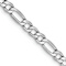 Rhodium Over 14k White Gold 3.5mm Figaro Link 18 Inch Chain