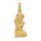 14k Yellow Gold Textured Praying Girl Pendant