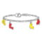 Sterling Silver Polished and Enameled Dolphins Children's 6-inch Bracelet