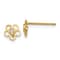 14K Yellow Gold Cubic Zirconia Diamond-cut Children's Flower Post Earrings