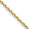 14k Yellow Gold 1.4mm Solid Diamond-Cut Round Open Link Cable 14 Inch Chain