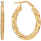 Twisted Oval Hoop Earrings In 14K Gold