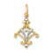 14K Two-tone Gold  Diamond-Cut Chandelier Style Charm