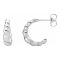 Sterling Silver Rope Design J-Hoop Earrings