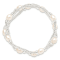 5-7mm White Teardrop Freshwater Cultured Pearl and Glass Bead Slip-on Necklace