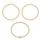 Initial B CZ Beaded Bracelet Set In 14K Gold Over Brass 0.16ctw