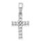 Rhodium Over 10k White Gold 0.10 ctw Diamond Latin Cross Pendant