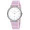 Oceanaut Women's Ripple White Dial, White Bezel, Pink Rubber Strap Watch