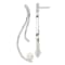 Sterling Silver Polished and Hammered Freshwater Cultured Pearl Post
Dangle Earrings
