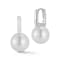 Rachel Zoe Rhodium Over Brass Simulated Pearl Huggie Hoop Drop Earrings