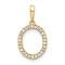 14k Yellow Gold Diamond Letter O Initial Pendant