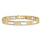 14K Yellow and White Gold High Polished 8.5-inch Men's Link Bracelet