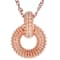 Copper Ribbed Texture Pendant Necklace