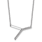Rhodium Over 14k White Gold Sideways Diamond Initial Y Pendant Cable
Link 18 Inch Necklace