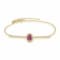 Ruby and White Topaz 14K Yellow Gold Over Sterling Silver Bolo Bracelet