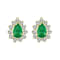 0.70ctw Emerald and Diamond Earrings in 14k Yellow Gold