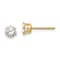 14K Yellow Gold Cubic Zirconia Stud Post Earrings