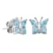 Sky Blue Topaz Sterling Silver Butterfly Earrings