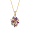 Purple Amethyst 18k Yellow Gold Over Sterling Silver Pendant With Chain 1.52ctw