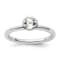 Sterling Silver Stackable Expressions High 5mm White Crystal Ring