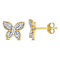1/5 CT TW Diamond Butterfly Stud Earrings in 10K Yellow Gold