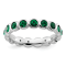 Sterling Silver Stackable Expressions Green Crystal Ring
