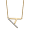 14k Yellow Gold and Rhodium Over 14k Yellow Gold Sideways Diamond
Initial A Pendant 18 Inch Necklace
