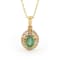 Emerald and Diamond 18K Yellow Gold over Sterling Silver Pendant 0.75ctw