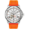 Bulova Men's Marine Star White Dial, Orange Rubber Strap Watch