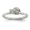 Rhodium Over Sterling Silver Clear CZ Rose Kid's Ring
