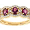 Grape Color Garnet Oval And White Zircon Ring In 18K Gold Over Sterling
Silver 1.15ctw