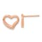 14k Rose Gold Polished Heart Stud Earrings