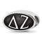Sterling Silver LogoArt Delta Zeta Oval Greek Letters Bead