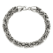 Sterling Silver Polished and Antiqued 8.5 Inch Byzantine Bracelet