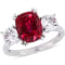 Lab Created Ruby and Lab Created White Sapphire 10k White Gold Ring 6.08ctw
