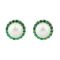 7-7.5mm Round White Freshwater Pearl and Emerald 10K Yellow Gold Halo
Stud Earrings