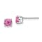 Rhodium Over 14K White Gold Round Lab Created Pink Sapphire Earrings