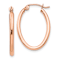 14k Rose Gold 1" Oval Hoop Earrings
