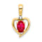 10k Yellow Gold and Rhodium Over 10k Yellow Gold 0.60 ctw Ruby
Birthstone and Diamond Pendant