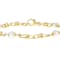 Pearl Simulants And Stirrup Link Bracelet In 18K Gold Over Bronze