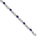 Rhodium Over 14k White Gold Diamond and Sapphire Bracelet
