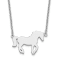 Rhodium Over Sterling Silver Polished Horse with 2-inch Extension Necklace
